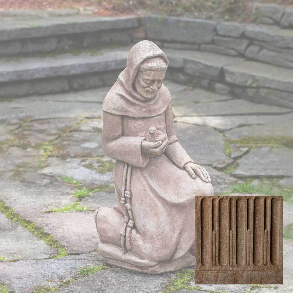 Campania Kneeling St. Francis w/ Bird Garden Statue - R-116