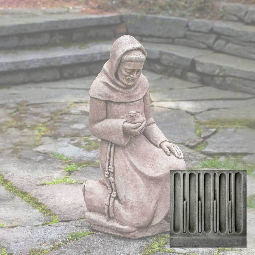 Campania Kneeling St. Francis w/ Bird Garden Statue - R-116