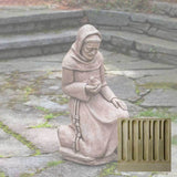 Campania Kneeling St. Francis w/ Bird Garden Statue - R-116