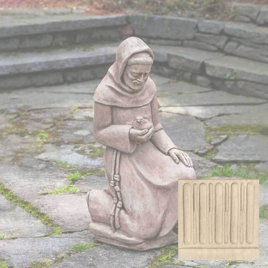 Campania Kneeling St. Francis w/ Bird Garden Statue - R-116
