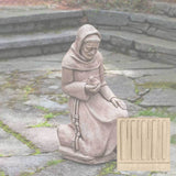 Campania Kneeling St. Francis w/ Bird Garden Statue - R-116