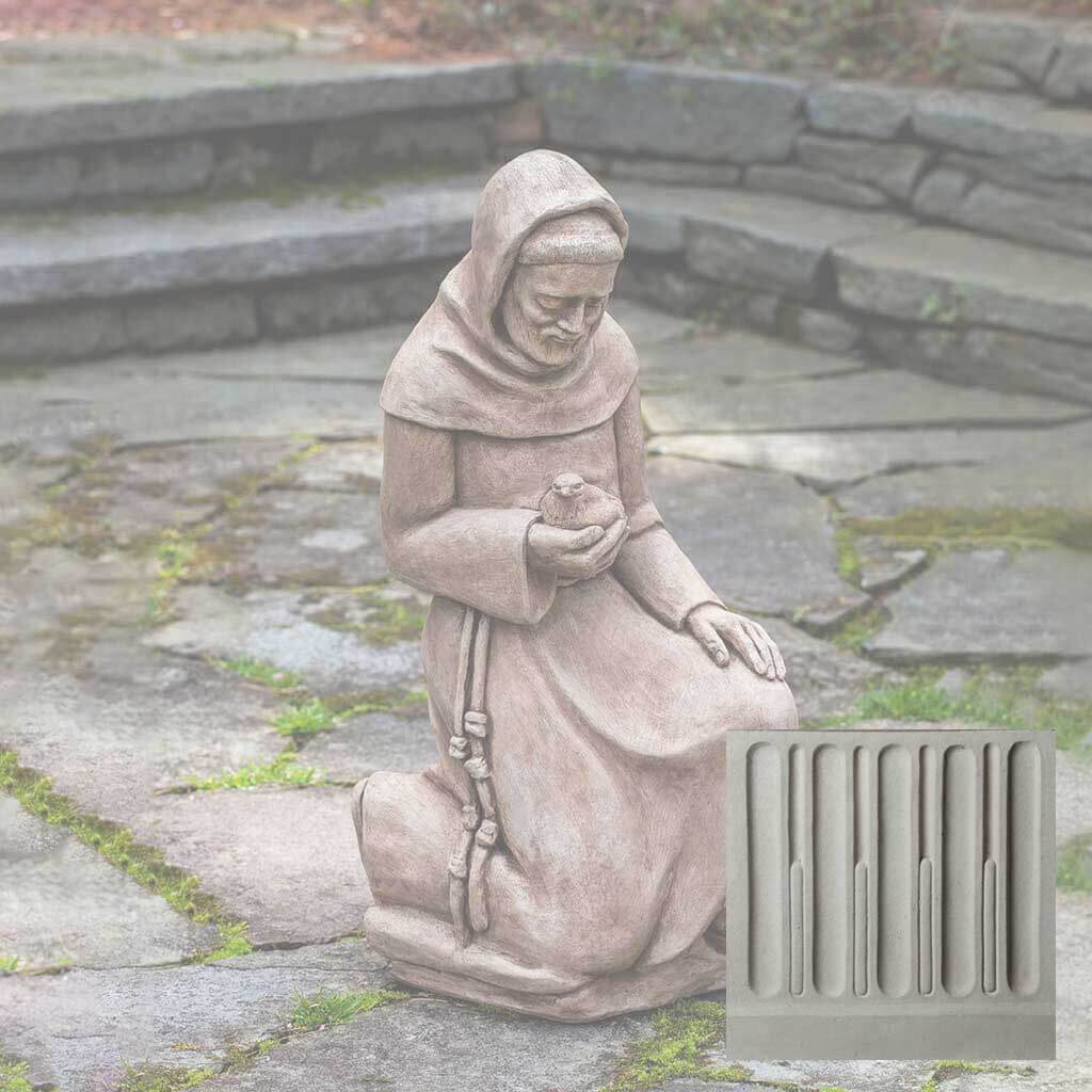 Campania Kneeling St. Francis w/ Bird Garden Statue - R-116