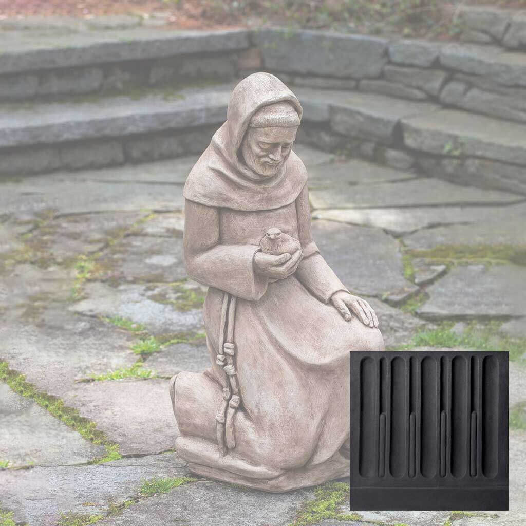 Campania Kneeling St. Francis w/ Bird Garden Statue - R-116
