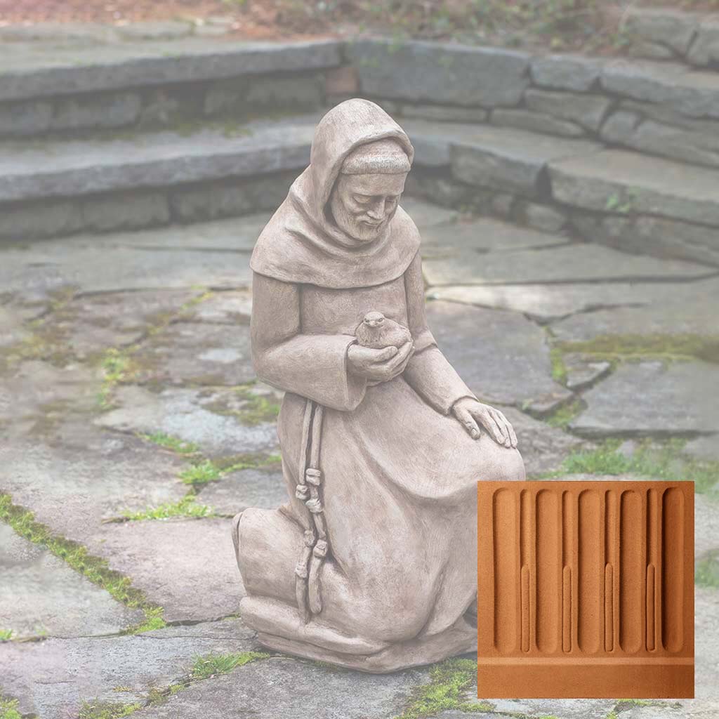 Campania Kneeling St. Francis w/ Bird Garden Statue - R-116