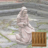 Campania Kneeling St. Francis w/ Bird Garden Statue - R-116