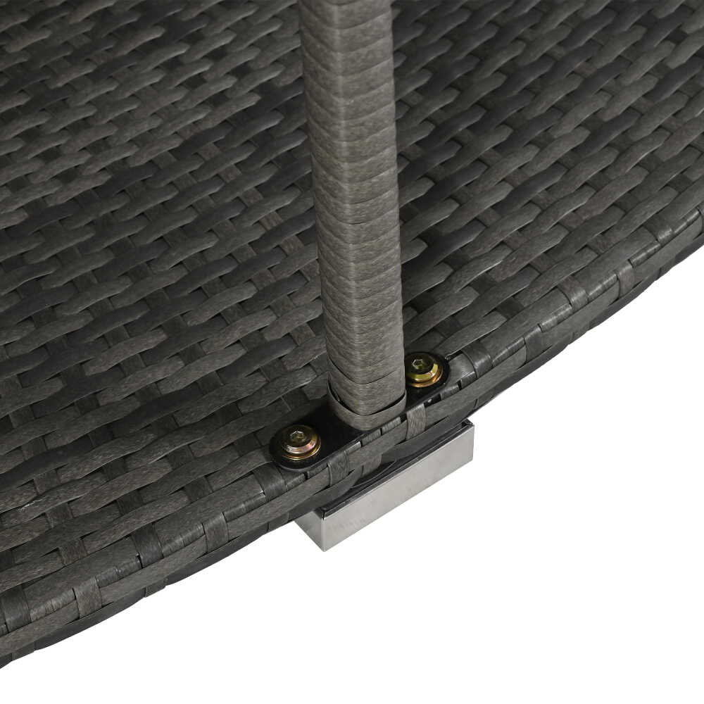 Large Premium Rattan Wicker Circular Patio Sofa Set With Tempered Glass Coffee Table And 6 Pillows