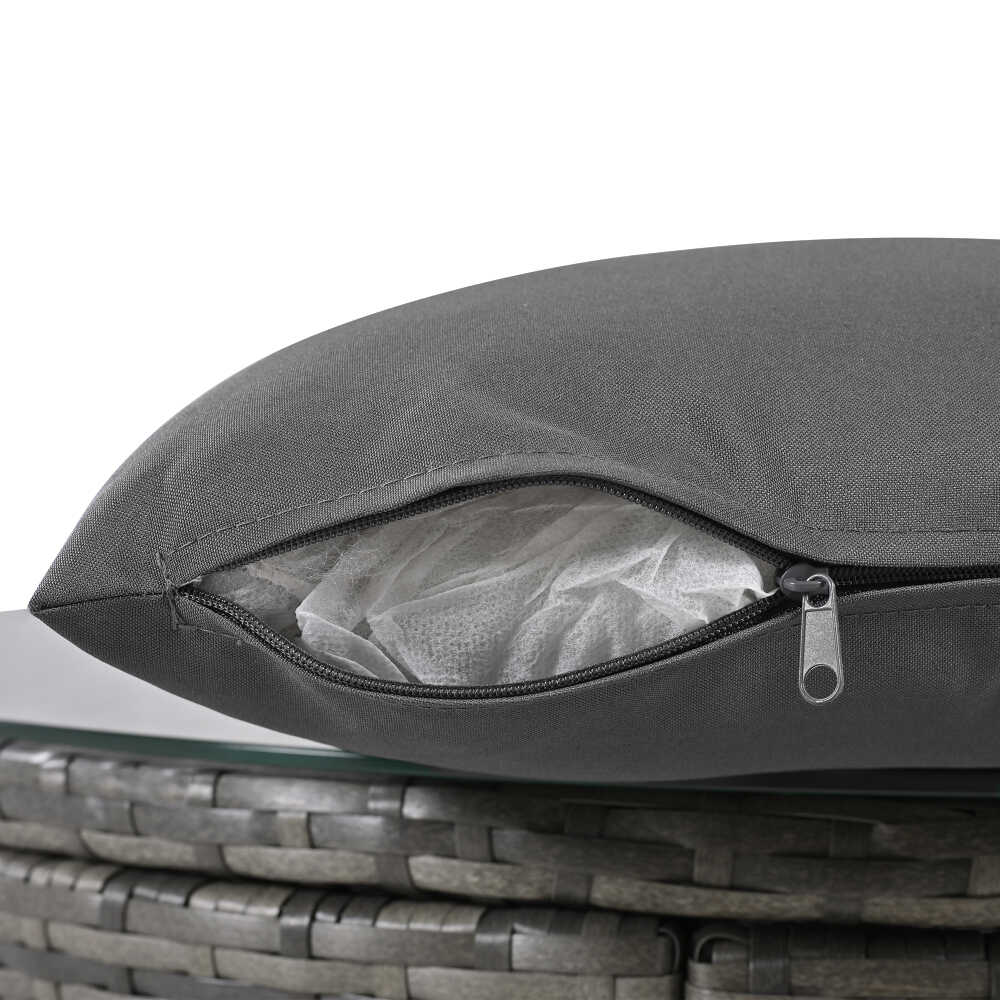 Large Premium Rattan Wicker Circular Patio Sofa Set With Tempered Glass Coffee Table And 6 Pillows