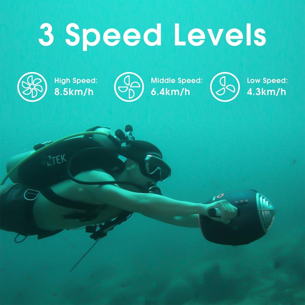 RBS WARP 10 630W 3-Speed Underwater Sea Scooter For Scuba Diving And Snorkeling