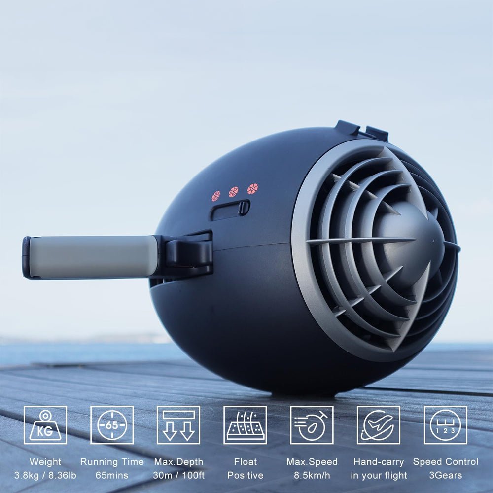 RBS WARP 10 630W 3-Speed Underwater Sea Scooter For Scuba Diving And Snorkeling