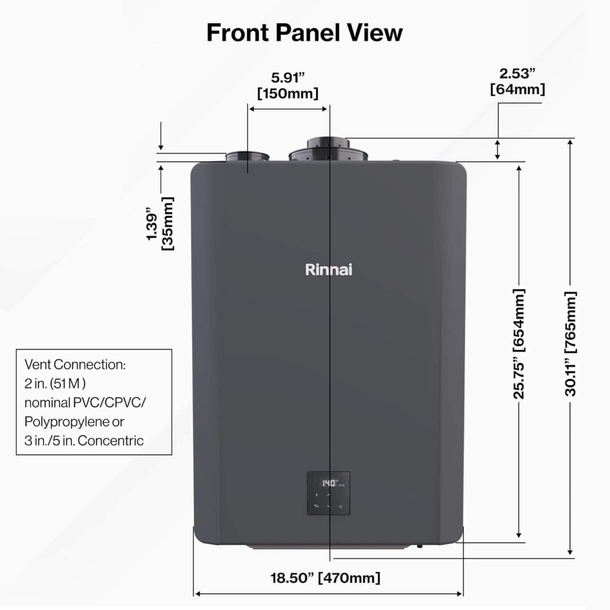 Rinnai Sensei CX 11 GPM Commercial High Efficiency Tankless Water Heater [351-CX199IN]