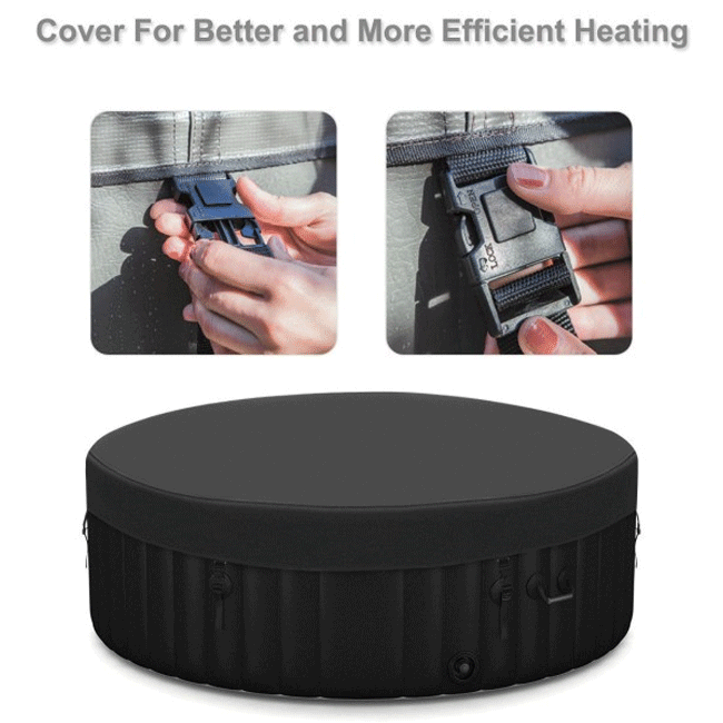 Round Portable Inflatable Blow Up Above Ground Jacuzzi Spa Hot Tub, 71''