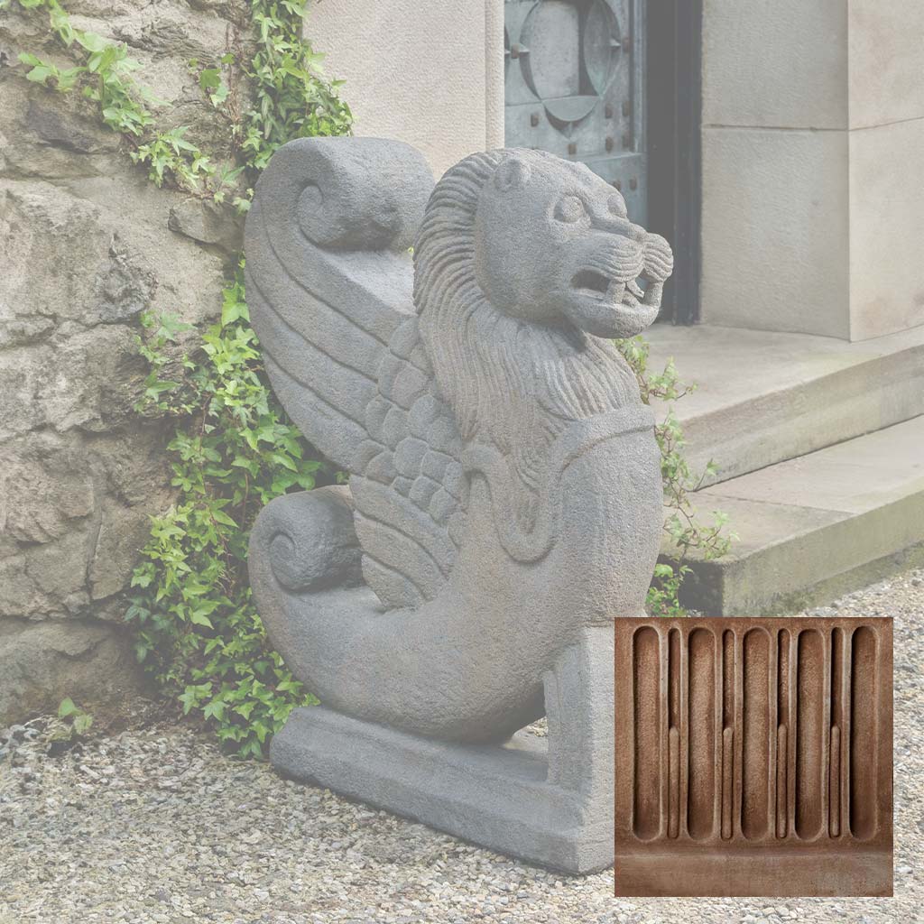 Campania Antique Winged Lion Garden Statue - S-547