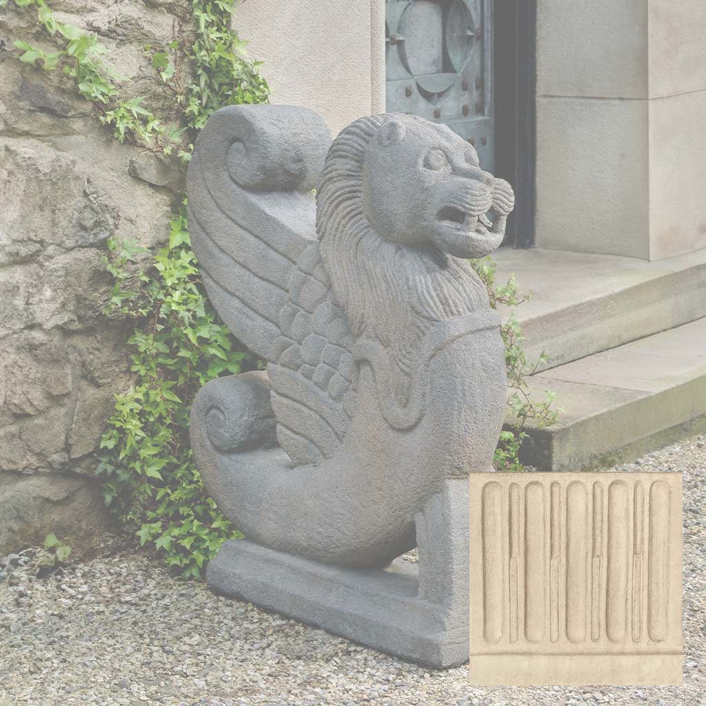 Campania Antique Winged Lion Garden Statue - S-547