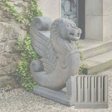 Campania Antique Winged Lion Garden Statue - S-547