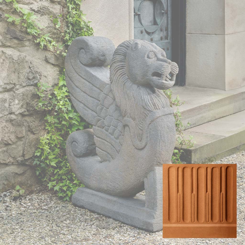 Campania Antique Winged Lion Garden Statue - S-547