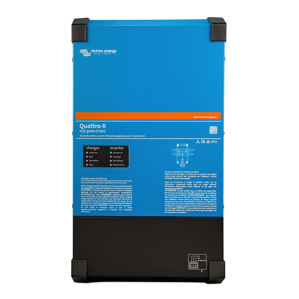 Victron Energy Quattro-II 12/3000/120-50/50 2x120V | QUA122305130