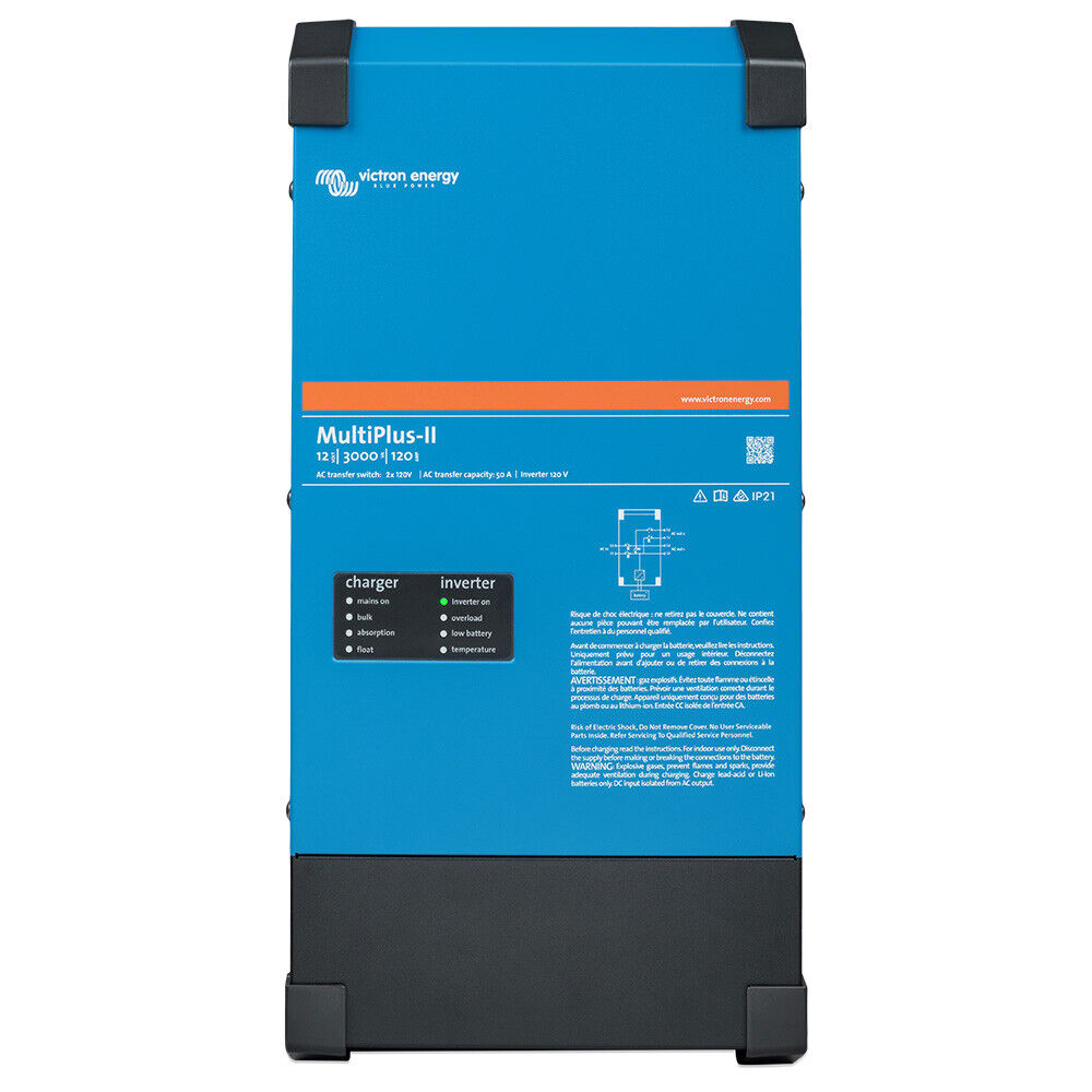 Victron Energy Inverter/Charger MULTIPLUS-II 12/3000/120-50 2x120V | UL Certified | PMP122305102
