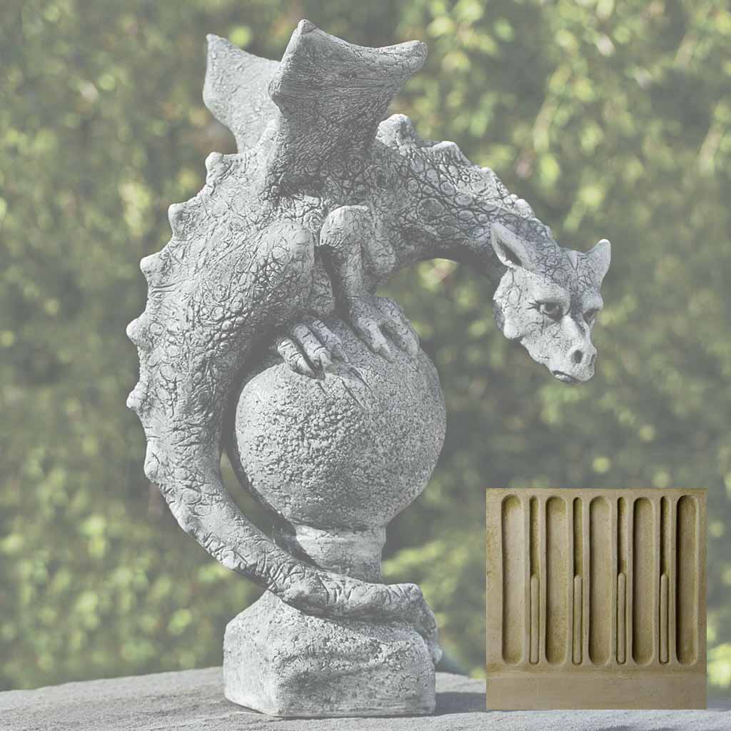 Campania Fiona Winged Dragon Garden Statue - S-462