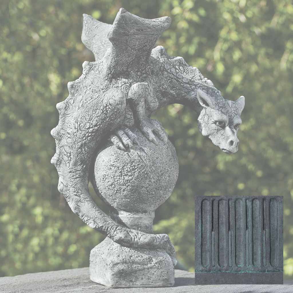 Campania Fiona Winged Dragon Garden Statue - S-462