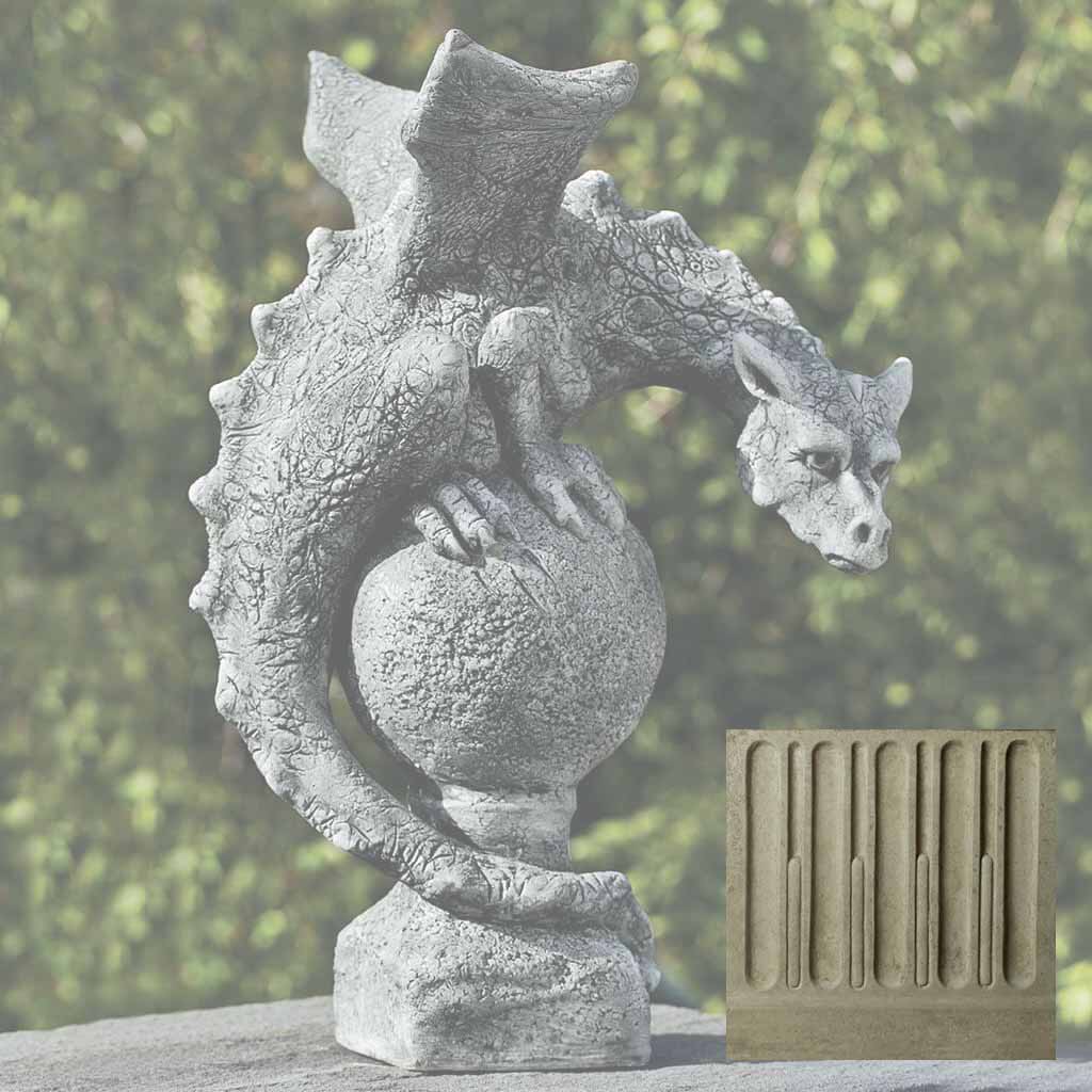 Campania Fiona Winged Dragon Garden Statue - S-462