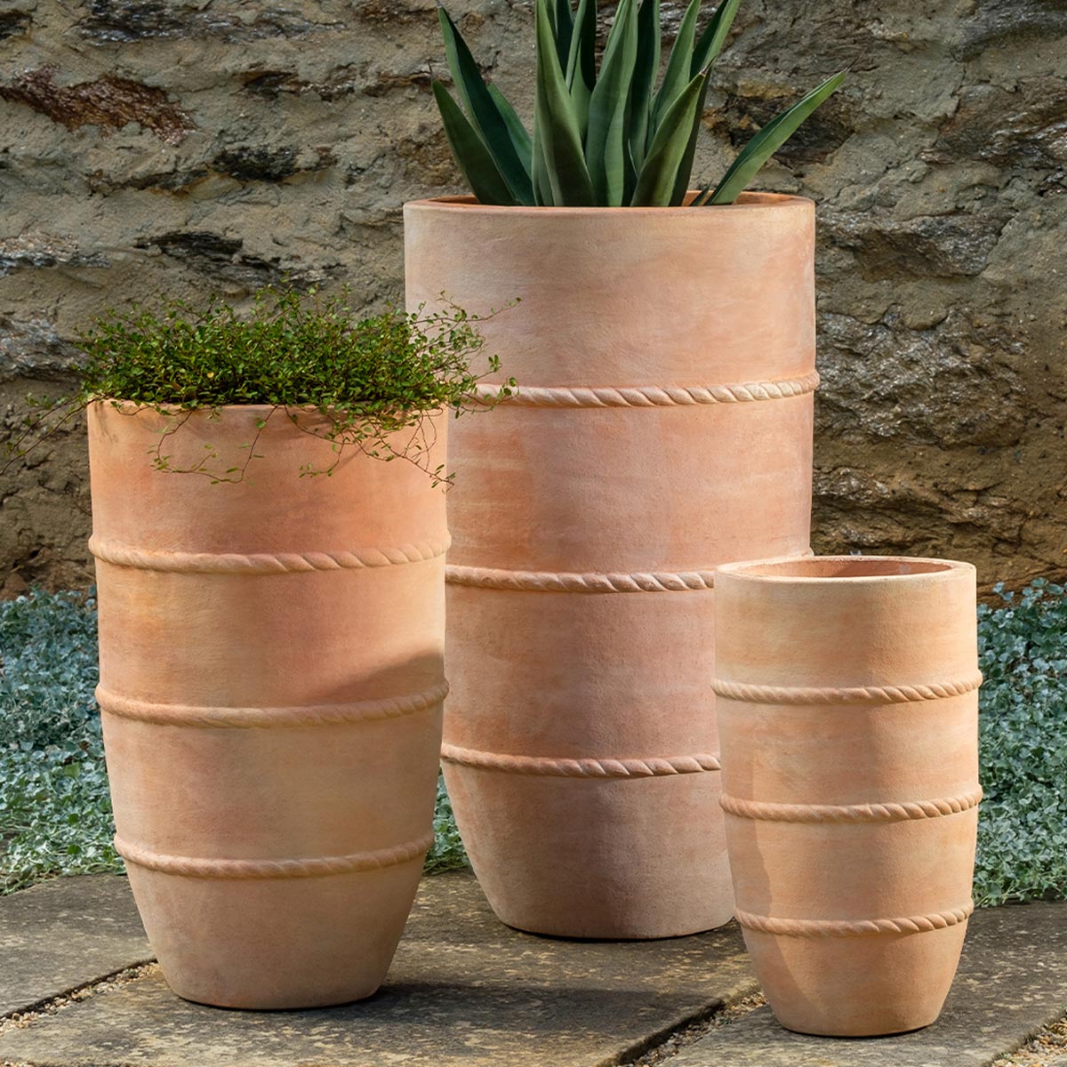 Campania Santorini Planter, Tall, Set of 3 - 6512-2403