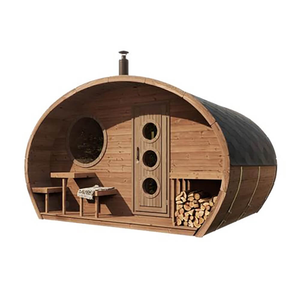 SaunaLife Model G11 8-Person Garden-Series Luxury Wooden Outdoor Home Sauna Kit [SL-MODELG11] (SAK72683)