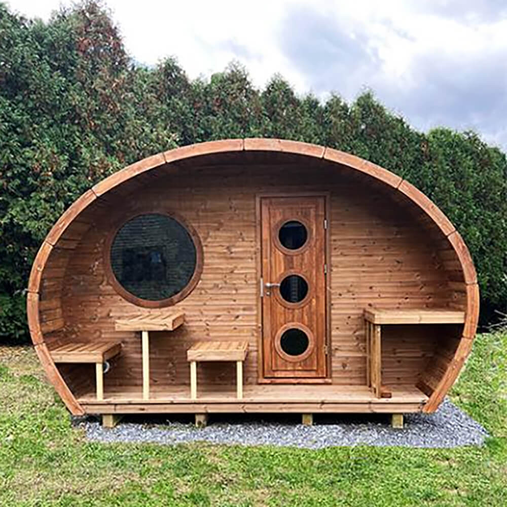 SaunaLife Model G11 8-Person Garden-Series Luxury Wooden Outdoor Home Sauna Kit [SL-MODELG11] (SAK72683)