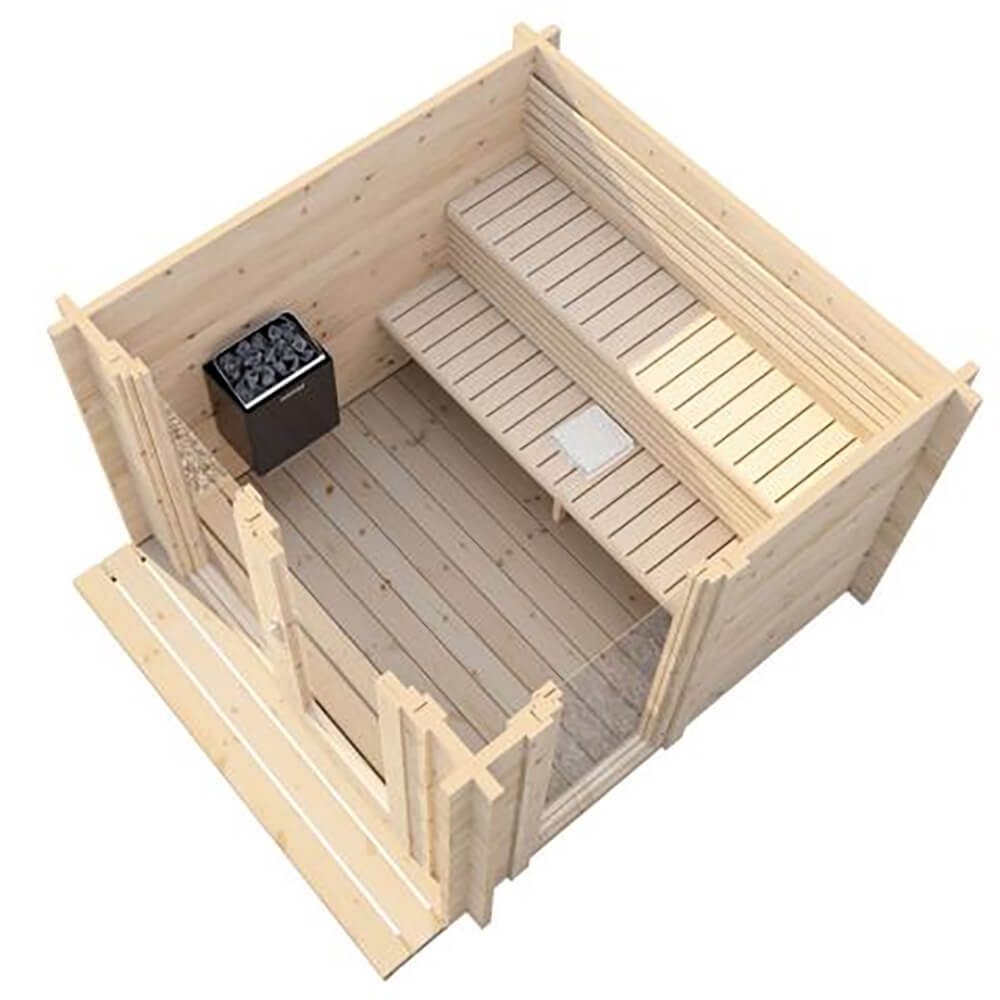 SaunaLife Model G4 6-Person Garden-Series Luxury Wooden Outdoor Home Sauna Kit [SL-MODELG4] (SAK92514)