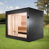 SaunaLife Model G7 6-Person Pre-Assembled Luxury Outdoor Home Sauna With Thermo-Pine Exterior Cladding [SL-MODELG7] (SAK57193)