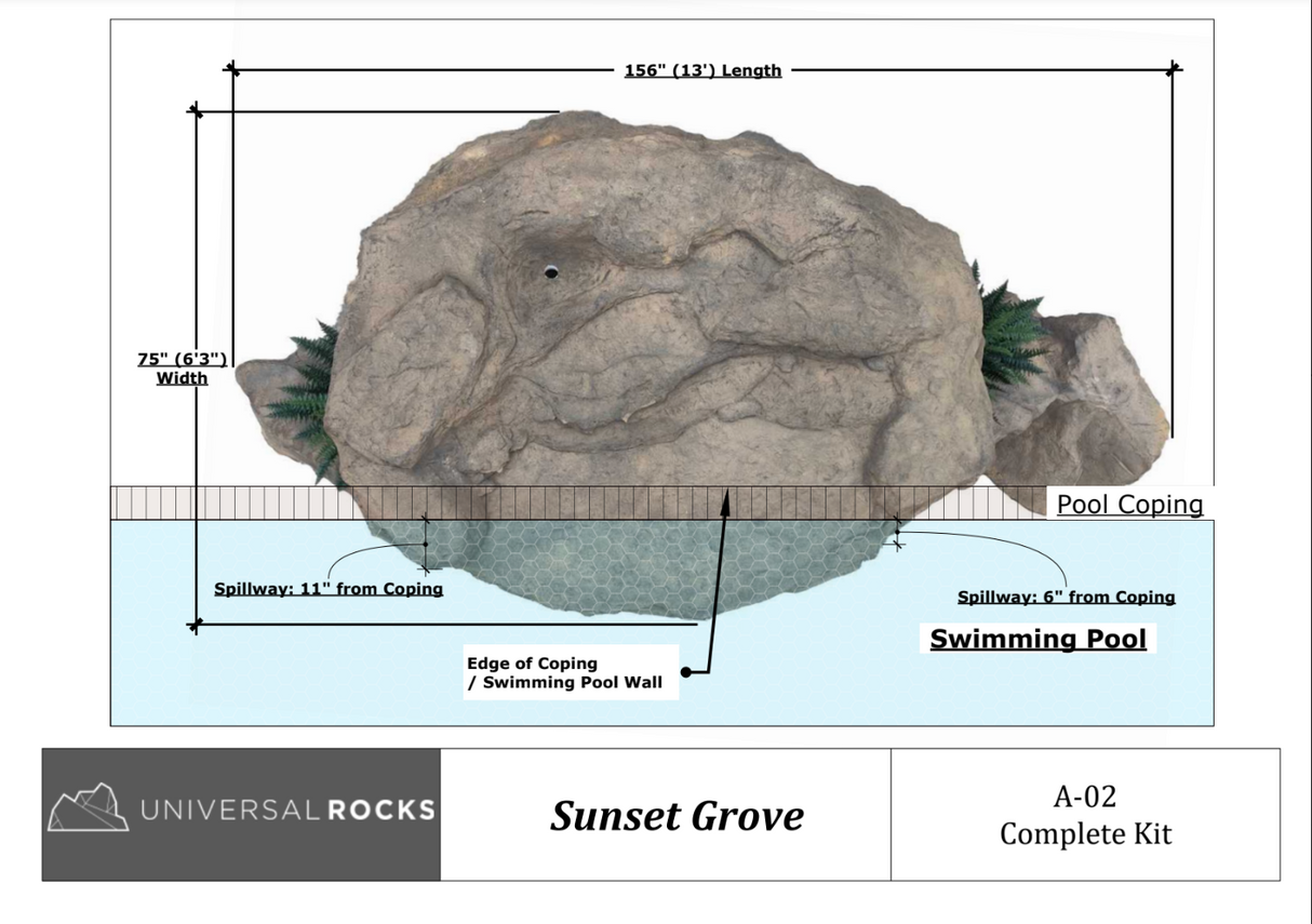 Universal Rocks Sunset Grove Pool Kit - PWK-001
