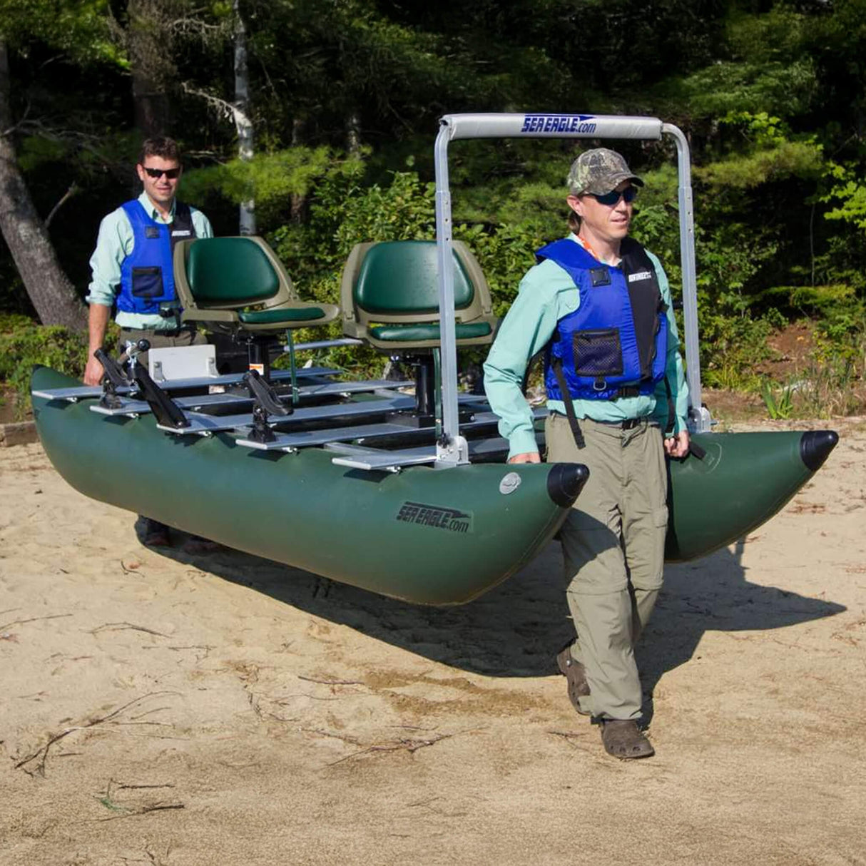 Sea Eagle 375FC FoldCat 2 Persons Inflatable Fishing Lightweight Pontoon Boat [375FC] (SAK34652)