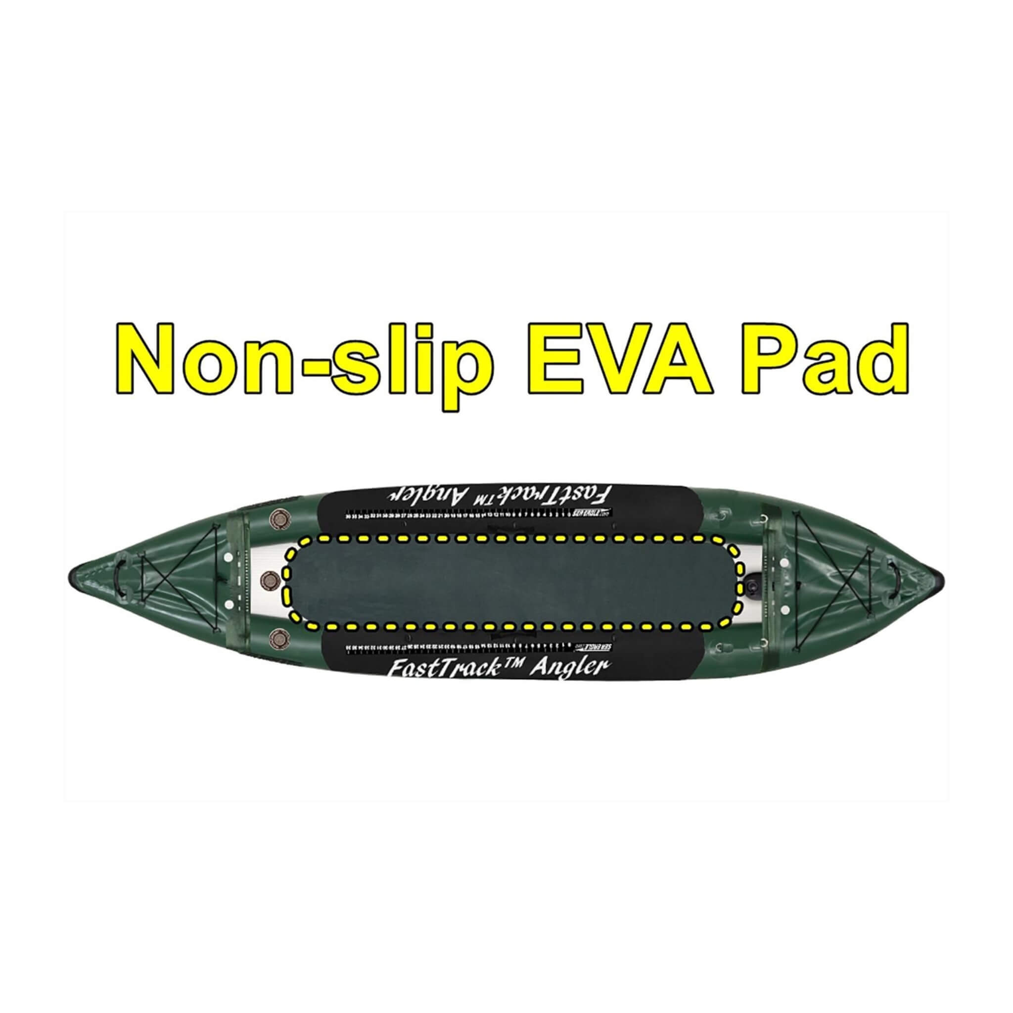 Sea Eagle 385FTA FastTrack 2 Persons Angler Inflatable Hunter Green Fishing Kayak, 12FT [385FTA] (SAK80139)