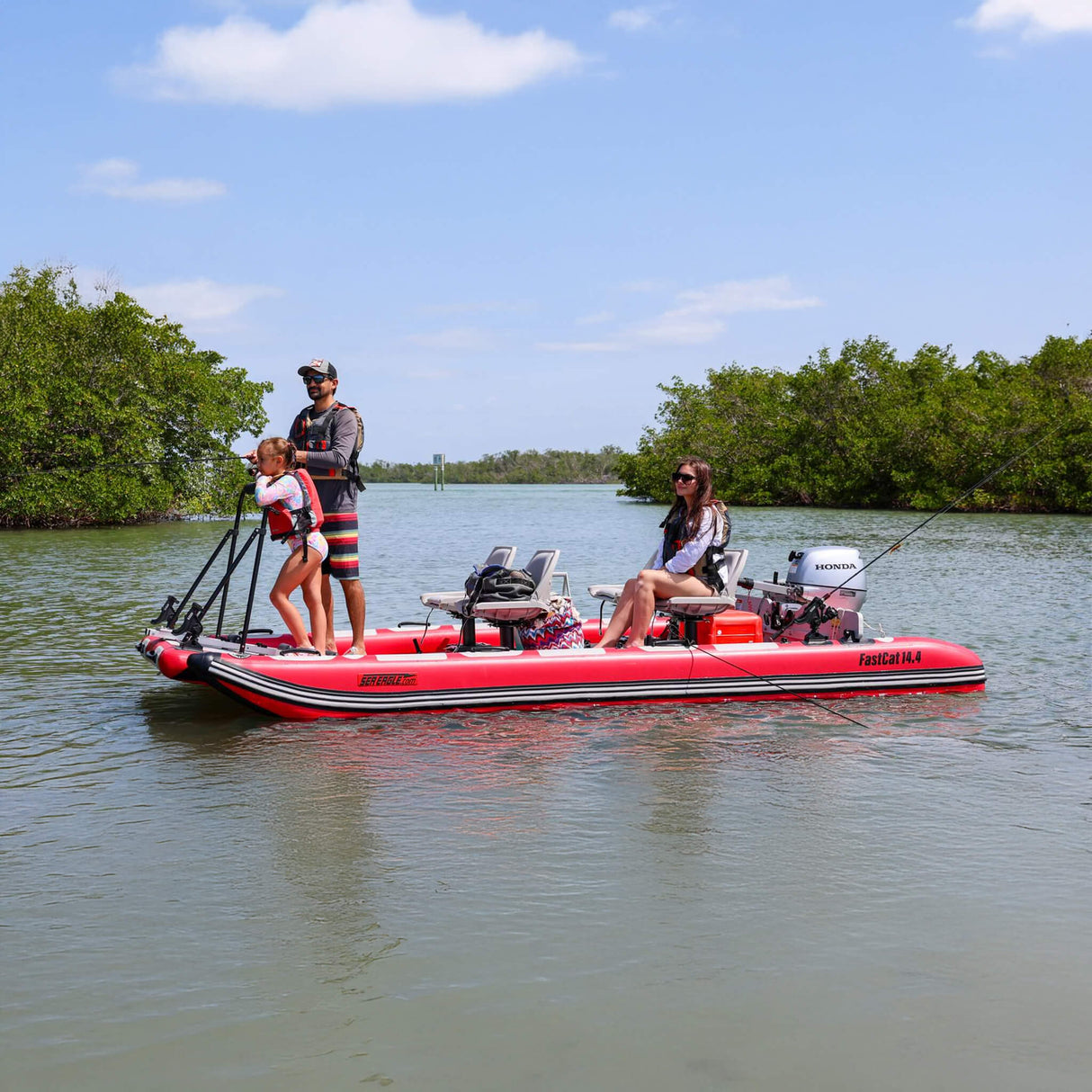 Sea Eagle Boats FastCat14™ Catamaran Inflatable Boat, 14FT (SAK43210)