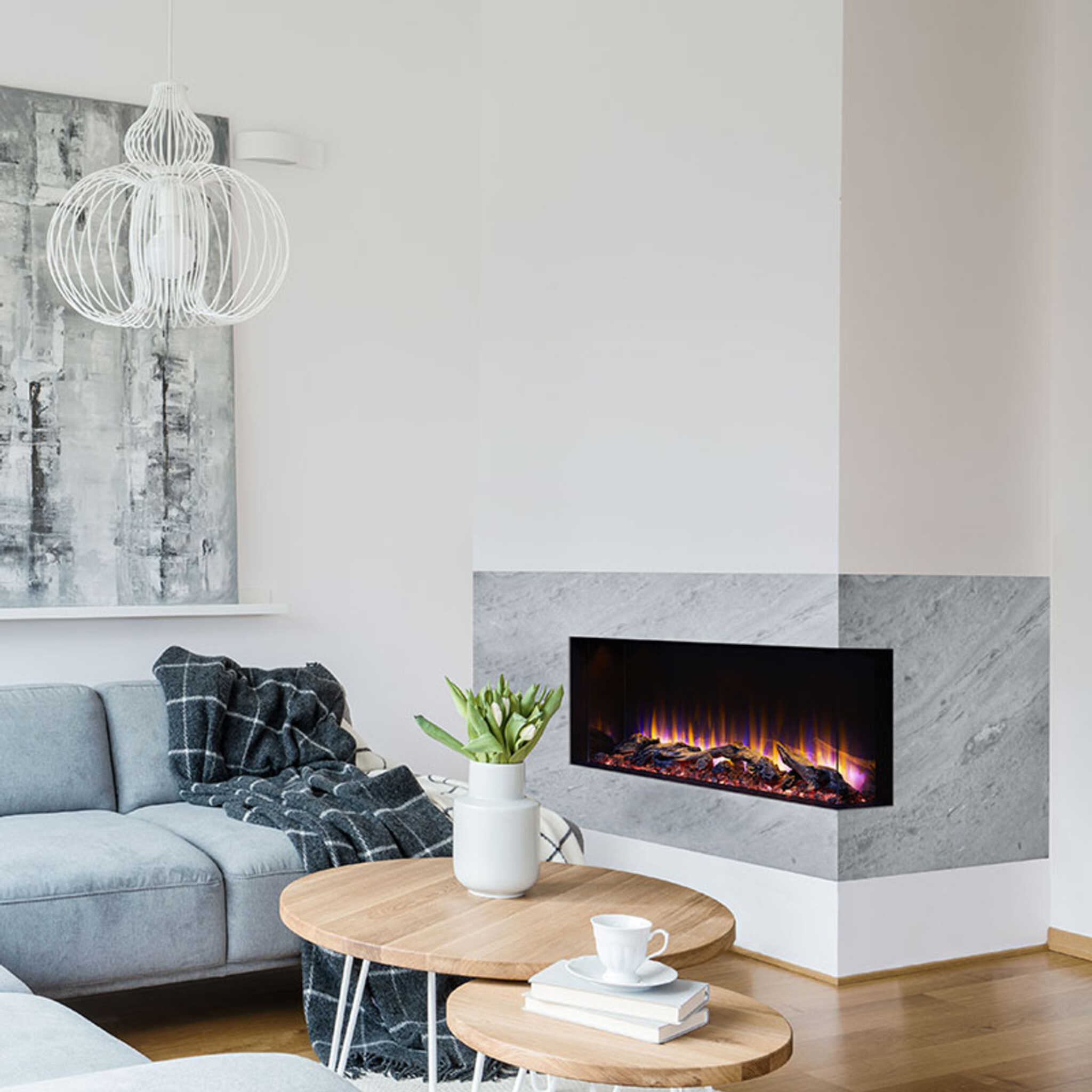 Simplifire Scion Trinity 3-Side Linear Electric Fireplace [SF-SCT55/43-BK]