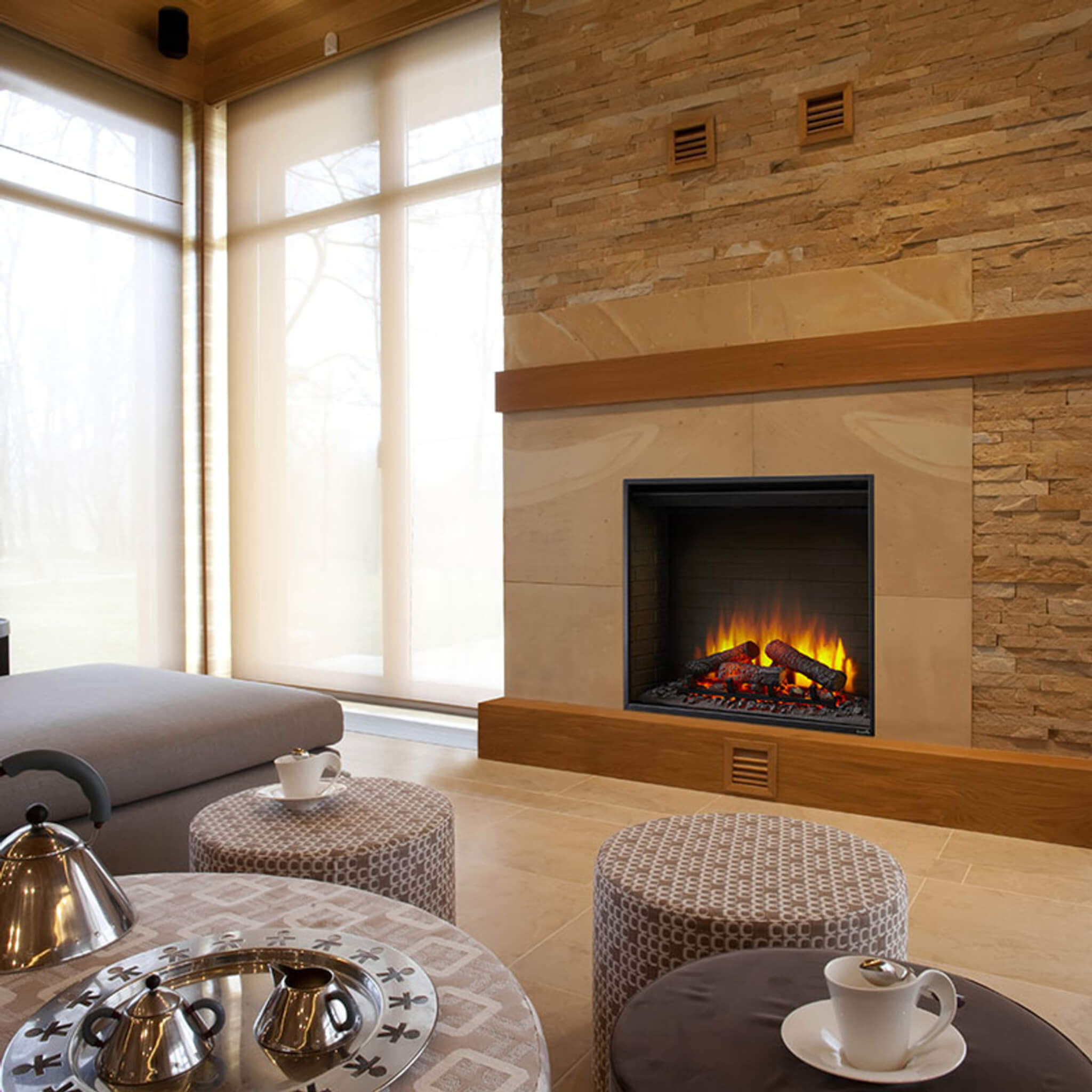 Simplifire Built-In Traditional Electric Fireplace [SF-BI36-EB]