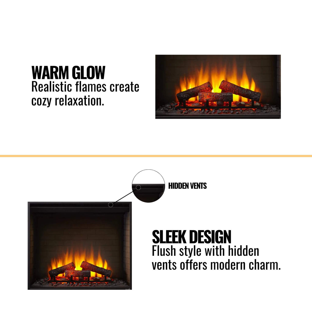 Simplifire Built-In Traditional Electric Fireplace [SF-BI36-EB]