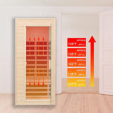 Single-Person Indoor Low EMF FAR Infrared Heat Hemlock Wood Personal Home Spa Sauna, 1200W