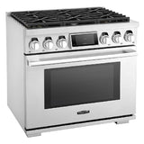 SKS 36" Dual-Fuel Pro Range with 6 Burners, Stainless Steel – SKSDR360S