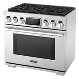 SKS 36" Dual-Fuel Pro Range with 6 Burners, Stainless Steel – SKSDR360S