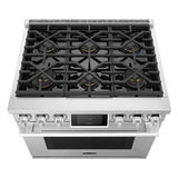 SKS 36" Dual-Fuel Pro Range with 6 Burners, Stainless Steel – SKSDR360S