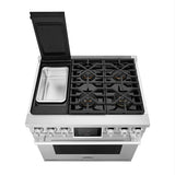 SKS 36" Dual-Fuel Pro Range with 6 Burners, Stainless Steel – SKSDR360S