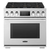 SKS 36" Dual-Fuel Pro Range with 6 Burners, Stainless Steel – SKSDR360S