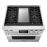 SKS 36" Gas Pro Range with 4 Burners & Griddle, Stainless Steel – SKSGR360GS