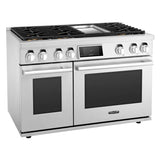 SKS 48" Gas Pro Range with 6 Burners & Griddle, Stainless Steel – SKSGR480GS