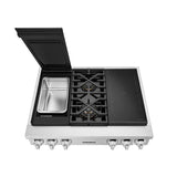SKS 36" Dual‑Fuel Pro Rangetop with Sous Vide & Induction, Stainless Steel – SKSRT360SIS