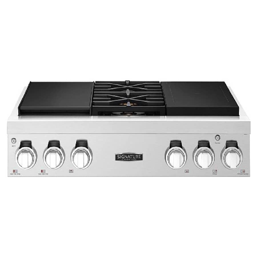 SKS 36" Dual‑Fuel Pro Rangetop with Sous Vide & Induction, Stainless Steel – SKSRT360SIS
