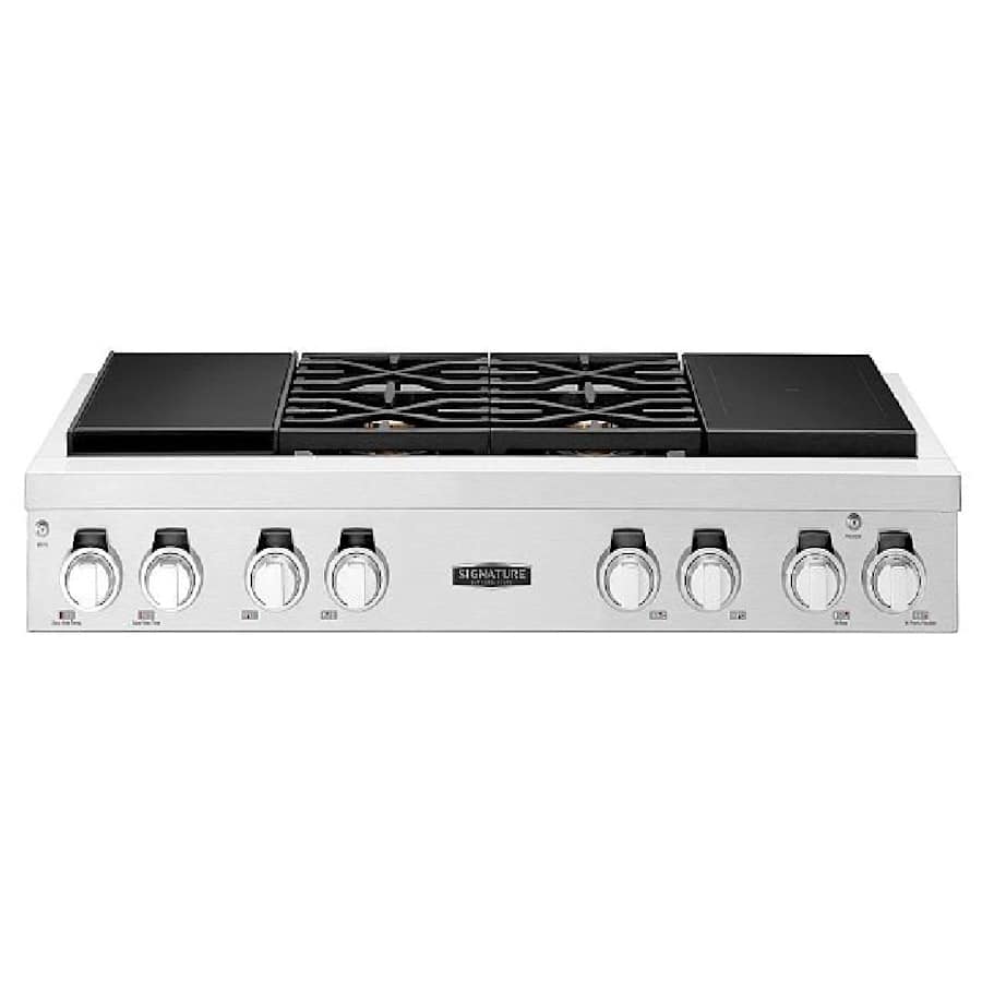 SKS 48" Dual‑Fuel Pro Rangetop with Sous Vide & Induction, Stainless Steel – SKSRT480SIS