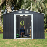 Small Outdoor Garden Backyard Storage Tool Shed W/ Sliding Door, 4'x7'