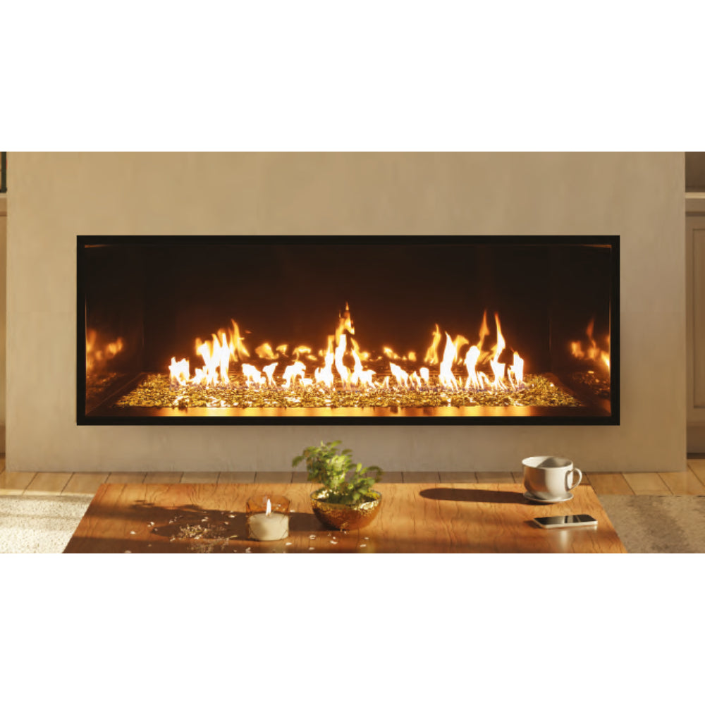 Summit 60" Linear with Bedrock Contemporary Fireplace - Natural Gas