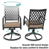Sophia & William Outdoor Gas Fire Pit Table Set W/ Cushioned Swivel Dining Chairs, 5PCS